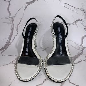 EUC Alexander Wang Nova White Crystal Sandals 37